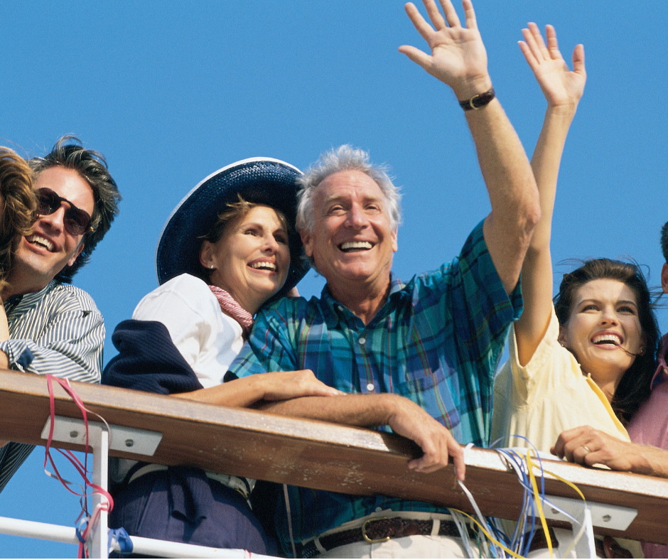 Multi-Generational Vacations: Stress-Free Planning with DVC Advantages - DVC Advantages Multi-generational family on a cruise ship, waving.