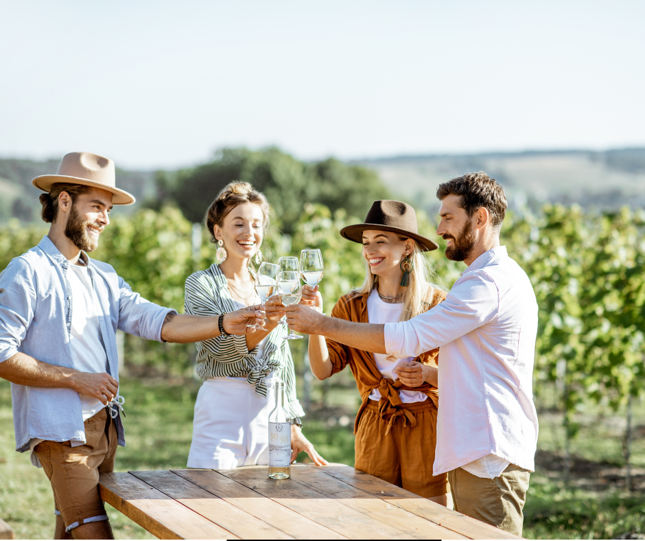 Luxury Travel Now & Where It’s Headed - DVC Advantages Friends celebrating at a winery.