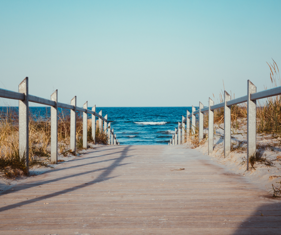 Beach view from the boardwalk in.