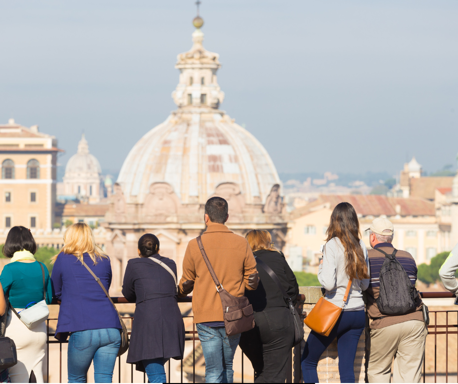Explore Epic Land Tours: Disney, Luxury & Custom Adventures - DVC Advantages Group tour overlooking Rome.