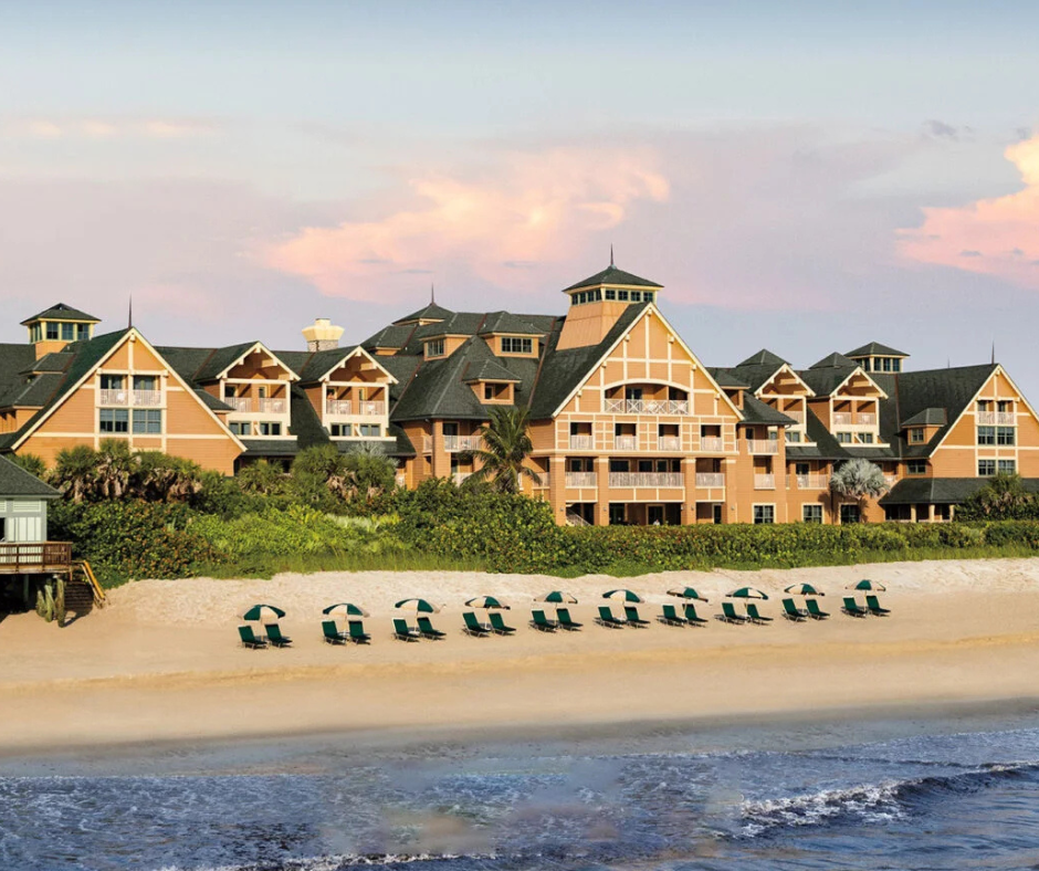 Vero Beach Disney resort with view of chairs on the beach.