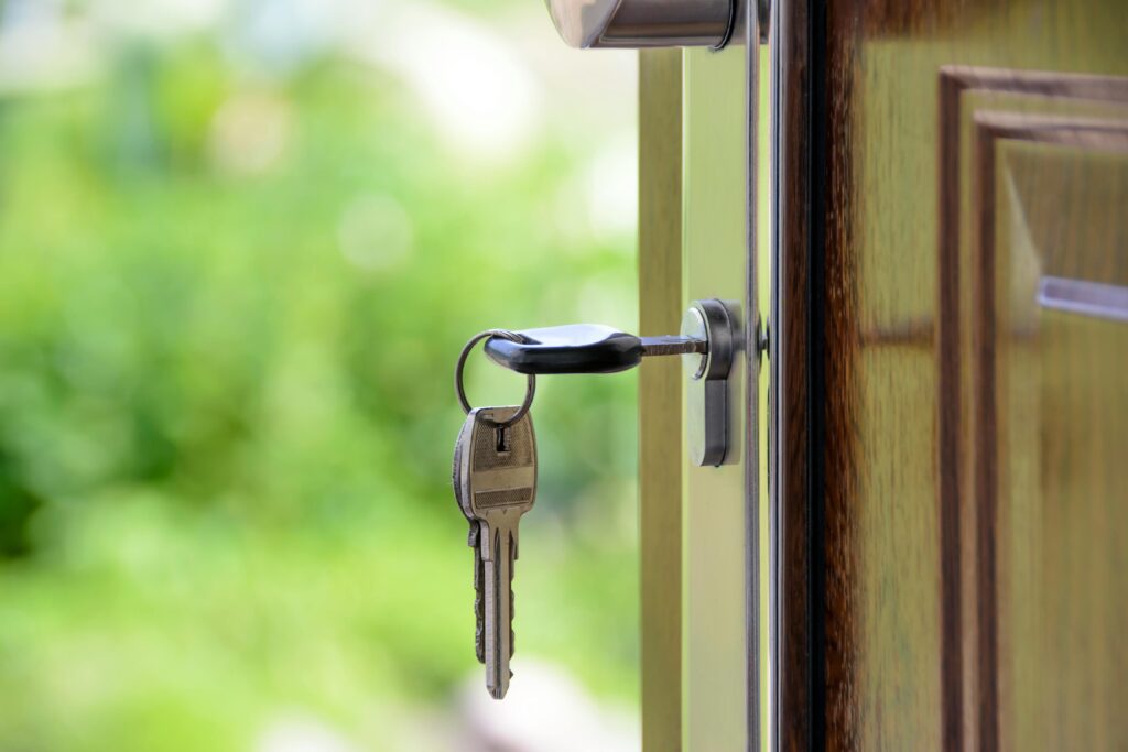 Locking the house up for home security - DVC Advantages Remember to lock p your house when you leave