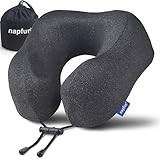 napfun Travel Pillow - DVC Advantages napfun Travel Pillow, Travel Accessories & Travel Essentials for Airplane Upgraded 100% Pure Memory Foam Travel Neck Pillow for Flight Headrest Sleep, Portable Plane Necessities, Full Black