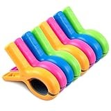 Large Beach Towel Clips - DVC Advantages Large Beach Towel Clips for Beach Chairs, 8 Pcs Towel Holder for Beach Chair Pool Chair on Cruise, Jumbo Size Heavy Duty Clothes Pins, Beach Chair Clips to Beach Accessories Must Haves, 4 Colors