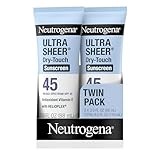 Neutrogena Ultra Sheer Dry-Touch Sunscreen - DVC Advantages Neutrogena Ultra Sheer Dry-Touch Sunscreen For Face & Body, SPF 45 Broad Spectrum UVA/UVB Protection, Lightweight Water Resistant & Non-Greasy, Travel Size Sunscreen, 3 fl. oz 2 pack