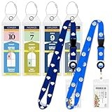 Cruise Luggage Tag Holders - DVC Advantages Cruise On Royal Caribbean Luggage Tag Holders (4 Pack) & Lanyards (2 Pack) – Large, Clear, Waterproof Cruise Essentials 2025-2026 – Secure Ship Tags & Cards (Royal & Navy Blue)