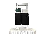 riemot Luggage Travel Cup Holder Free Hand Drink Carrier - DVC Advantages riemot Luggage Travel Cup Holder Free Hand Drink Carrier - Hold Two Coffee Mugs - Fits Roll on Suitcase Handles - Gifts for Flight Attendants Travelers Accessories Black 2