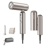 Dreame Pocket Hair Dryer - DVC Advantages Dreame Pocket Hair Dryer - Ultra Lightweight Blow Dryer with 2 Styling Attachments, Fast Drying, High-Speed Brushless Motor, 300M Negative Ions, Low Noise, Portable for Home & Domestic Travel & Gym