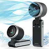 Portable Handheld Turbo Fan - DVC Advantages Portable Handheld Turbo Fan, 5 Gear Wind, Battery Operated, Up to 12 Working Hours, 3 IN 1 Hand Fan with Air Turbo Tech Cooling Fan for Outdoor Activities, Travel, Beach (Black)