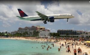 St Maarten Maho Beach Plane arrival