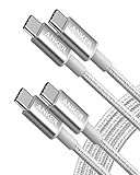 Anker 60 W 6 Ft Charging Cord - DVC Advantages Anker USB C to USB C Cable, Type-C 60W Fast Charging Braided Cable (6FT, 2Pack) for iPhone 16 Series, iPad mini 6 and More (Silver)