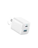 Anker 2 Port Wall Charger - DVC Advantages Anker USB C Charger Block, 33W 2 Port Compact Charger with Foldable Plug for iPhone 16/15, Galaxy, and More (Cable Not Included, White)