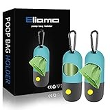 2 Pack Dog Poop Bag Dispenser with Flashlight