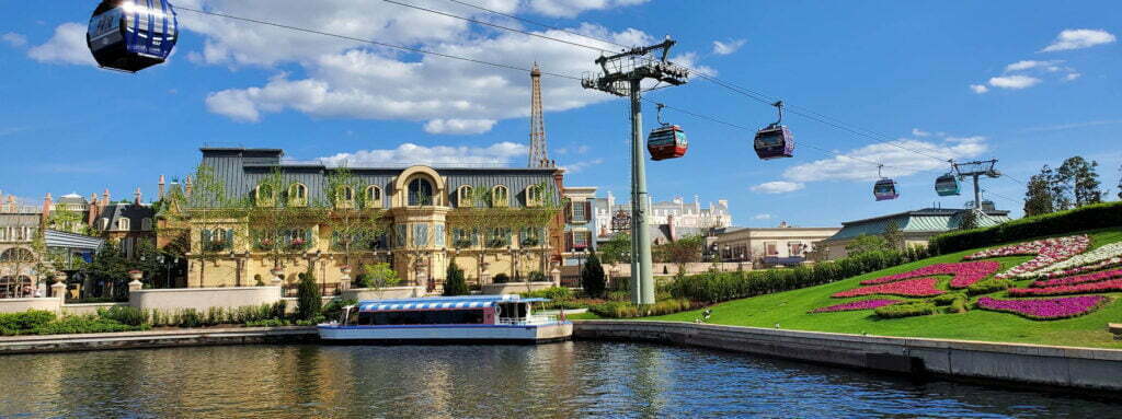 Epcot Skyline Gondolas and Boat transportation